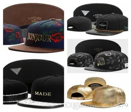 2019 Baseball Hats toucas gorros metal pineapple BONJOUR MADE CHRONIC god pray gold leather Snapback Caps Hip Hop Me6386170