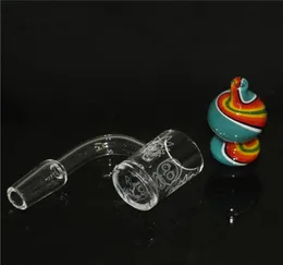 Najnowszy fazowany krawędź kwarta banger z kolorową czapką węglowodanową 14 mm męski paznokci 2 mm Banger dla DAB Rig Bong4376077