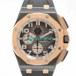 Luxury observa a fábrica de APS Audemar Pigue Royal Oak Offshore 26405nr oo a002ca.01.Uma borracha PGX no diâmetro cinza Stzp