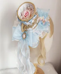 Geizige Brimhüte Nonsar Girl Hair Accessoires Teetasse Top Hat Court Rococo Style Spanisch Flach Mode Blume5433962