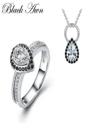 Black Awn 925 Sterling Silver Jewelry Sets de jóias da moda Colar de casamento para mulheres Brincos de pulseira PR050 NEC9272774
