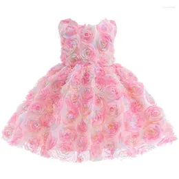 Mädchenkleider Rose Babymädchen Kleid sommerarm und qualitativ hochwertige Prinzessin Geburtstagsfeier Outfits 1-6 Jahre Kinderkleidung