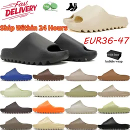 Designer tofflor glider för män onyx ben svart azurblå lin ren ockra glöd grön skum rnnr harts sot kvinnors sandaler clogs löpare solid glid strand toffel sandal