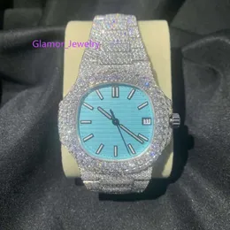 Pass Diamond Tester vereisert Männer Handgelenk Bling Moissanite Uhren Premium VVS Lünette mechanische benutzerdefinierte Uhr