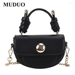 Shoulder Bags MUDUO 2024 Women's Bag Small Trendy All-Match Crossbody Fashion Mini Hand Holding Saddle For Women PU