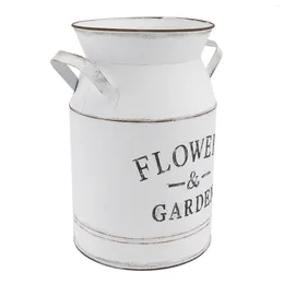 Flores decorativas Vaso Ornamento de desktop Decoração de piso branco do piso branco Decoração do país francês