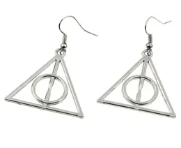 Ancient Silver Deathly Hallows Charm Pendants Orecchini drappeggi Fashion Women Gioielli Designer Orecchini Accessori Friend Gift283U6295766