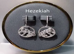 Hezekiah 925 Tremella igły Lampart Kolczyki Studs Indywidualny agresywny mody Ladies Studs Wysokiej jakości Eardrop Exquity5753121