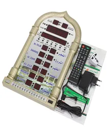 모스크 아잔 달력 무슬림기도 벽 시계 알람 LCD 디스플레이 디지털 시계 장식 홈 장식 석영 바늘 모래 시계 722268