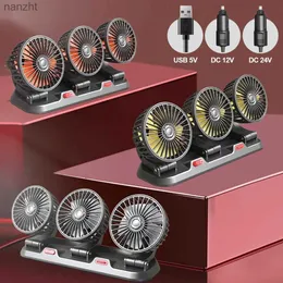 Elektrik Fanları Araba Fan 360 Ayarlanabilir 3 Kalıbı Hava Fan Elektrik Fan USB/12V/24V Fan 2 Hızlı Araba Sessiz Fanwx11