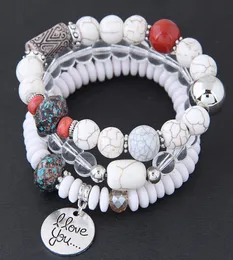 2020 Bracelets Bohemia para mulheres Jelly Stone Minchas pulseiras de pulseiras Love charme pulseras de estilo étnico Elastic femme1515848