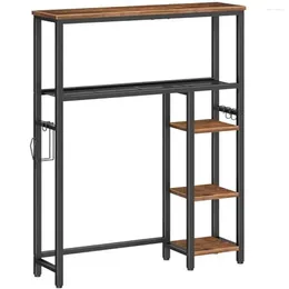 Caixas de armazenamento Organizador industrial de 5 camadas Organizador de banheiro Rack Papatom Space Saver com pés ajustáveis e suporte de estilo rústico