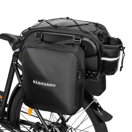 Lixada Waterproof Bicycle Rear Seat Bag 3-in-1 Bike Rack Trunk Bag with 2 Side Hanging Bags Cycling Cargo Luggage Bag Pannier 240418