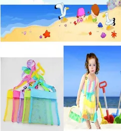 5color Whole Blanks Children Mesh Shell Shell Shell Searhell Bag Seashell Детские пляжные игрушки получают сетчатые песочницы 5435623