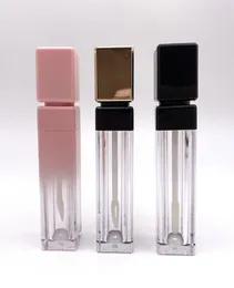 Bütün plastik kozmetik dudak parlatıcı ambalaj kabı özel logo kare 8ml altın pembe boş lipgloss tüpler doldurulabilir ruj7901698