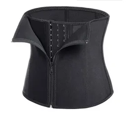 Kvinnlig midja tränare korsett buk mage formen bastu svett bälten 9 stålben blixtecknare krok stängning bantning body shaper för g5818500