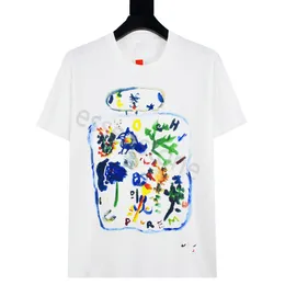 2024 Sommerhemd Herren Frauen Tops Balck White Short Sleeve Designer T-Shirts Marke Tees Frau Graffiti Muster Designer Shirt Polo s Upremely Shirt Größe S-XL