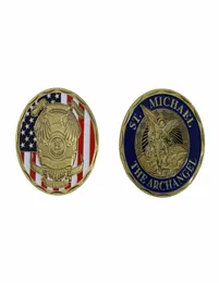 5pcllot St Michael Archanioł Our Fallen Officers Challenge Anti Bronze Metal Crafts Collect