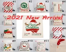 Ny 2022 Jul Santa Sacks Canvas Cotton Påsar Stort tung dragkamp PRESITOM Personlig festival Party Christmas Decoration9438437