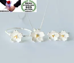 OMHXZJ INTEIRA MODA ERIVOMEIRA MENINA PARTE DE FESTO SAKURA 925 STERLING PRATA ERRINGRINGSRINGNECKLACE JOLAS DE JOIXAS Je044713605