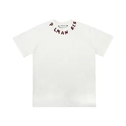 Palm pa üstleri elle çizilmiş logo yaz gevşek lüks tees unisex çift t gömlek retro sokak kıyafeti büyük boy tişört melekler 2290 hdm