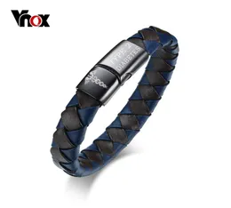 VNOX Medical Alert Armband äkta lädergraverad diabetes Emergency Rescue Men39s Jewelry2868453