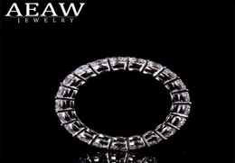 AEAW Solid Silver 925 Luxury M 01ct Tatol 2CTW3CTW Förlovningsring Bröllop Full Entrernity Diamond Band för kvinnor 2201218167266
