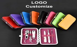 Logo personalizzare 7 pezzi Set Home Beauty Scissors Strumenti manuali in acciaio inossidabile unghie unghie dei piedi per tagliata taglialette di pedicure Care1199515