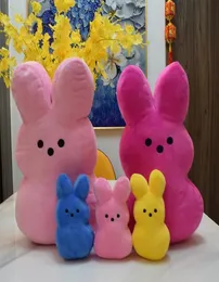 Favor de festa de 38cm 15cm Peeps Plush Bunny Rabbit Peep Toys de Páscoa Brinquedão