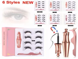 Magnetischer Flüssigkeit Eyeliner Magnetische falsche Wimpern Pinzetten Make -up 4 Paare 3D Falsch Wimpern langlebig ohne Kleber benötigt wiederverwendbare 63665191