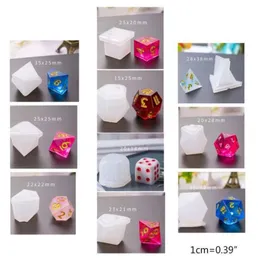 10 PcsSet New Transparent Silicone Mold Decorative Crafts UV Resin DIY Dice Mould Epoxy Molds Jewelry Making Moulds Sets Q11061938995
