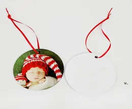 Sublimation Christmas Ornaments MDF Blank Round Square Snow Shape Decorations Thermal Transfer Printing Tree Pendant Decors CCF9246118319