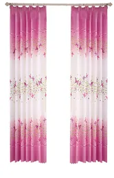 2 painéis Flores de borboleta Painéis de cortina de janela impressa com ganchos para quarto quarto de crianças quartos de berçário cortinas 10075454555