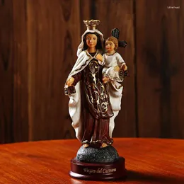Dekorativa figurer jungfruliga Mary religiösa ornament hartshantverk hemstaty dekoration virgen del carmen