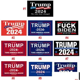 Autoaufkleber Trump 2024 Flagge 10 Stile Donald Flags halten Amerika wieder großartig Polyester Dekor Banner für Präsident USA Drop Delivery Au otci7