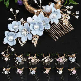 Hair Clips Pearl Rhinestone Wedding Combs Pins Acessórios para mulheres Tiara Ornaments Presentes do capacete de noiva de joias