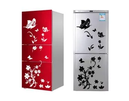 DIY butterflies fridge sticker flower art sticker wall sticker for refrigerator wall decals for kids room living room decor 2019 C8251162