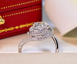 Muhteşem çizgi geniş yüzük kadın markası lüks 925 Sterling Silver 3ct CZ Elmas Taş Yüzükleri Takı Kokteyl Aly Band Ring FO4170540