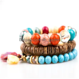 أساور سحر 8pcs مجموعة Bohemian Handmade Beads Bracelet for Women Summer Colorf سلسلة Bangle Girls Boho Jewelry AC dhgarden dhanp