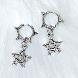 Dangle Earrings Korean Fashion Cute Star Swirl Gothic Charms Rivet For Women Punk Grunge Jewelry Vintage Accessories Cool