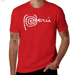 Mäns T-shirts Peru och Marca? Estetiska kläder Vanlig vit T-shirt för Menl2405