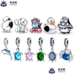 charms for Charms本物の925 sier beads Dangle Color Pet Animal Series Bead Drop Delivery JewelryルーズDH7zi