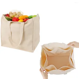 Shopping Bags Multi Pockets Shopper Bag Large Capacity Canvas Tote Eco Daily Use Cotton Foldable Handbag Women Shoulder