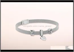 Bracelets 925 SERLING SIER ROSE ROSE REFLEXÃO CLIP CLIP ETERNAL CHARM PARA PULHE DE ESTILO RVLEM BTZUJ24123535040648