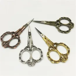 4 Colors Vintage Floral Pattern Scissors Seamstress Plum Blossom Tailor Scissor Antique Sewing Scissors for Fabric Tool ST7712739183