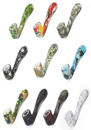 Smoking pipes glow in the dark and printed 7 character shape hand pipe silicone bubbler dab rig hooakahs unbreakable3282622