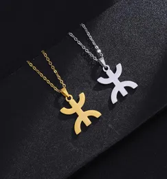 Pendant Necklaces Africa Berbers Symbol Stainless Steel For WomenGirl Silver ColorGold African People Berber Party JewelryPendan5136086