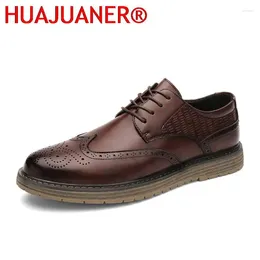 Casual Shoes Men's Luxury 2024 Fashion Party Nightclub Dress Brogue Men Carved Thick Bottom Outdoor Sports Size 37-46