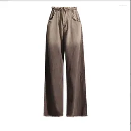 Jeans Brown Gradient da donna 2024 Summer Slim Slim Trendy High Rise Drivery Gambe Pantaloni Casuals Personality Pantaloni