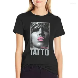 Kvinnors polos loreen tatuering t-shirt blus tees grafik kvinnkläder